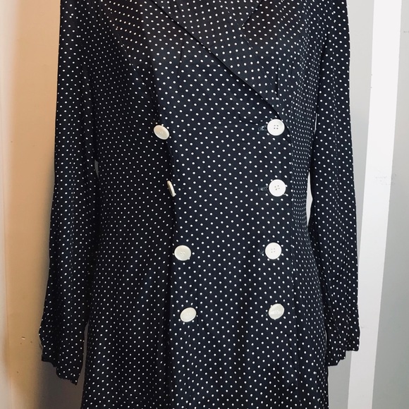 Vintage 1990 Black / white polka dot button dress. - Picture 8 of 8